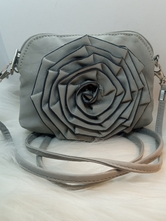 Handbags - GREY MINI ROSETTE CROSSBODY/CLUTCH